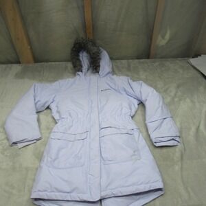 Columbia Jacket Kid Medium 10-12 Blue Nordic Strider Omni-Heat Fur Hooded Winter
